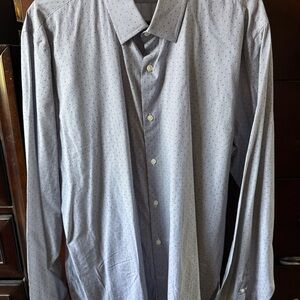 Express Gray Patterned Men's Dress Shirt